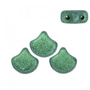 Ginko Leaf Bead kralen 7.5x7.5mm Metallic suede light green